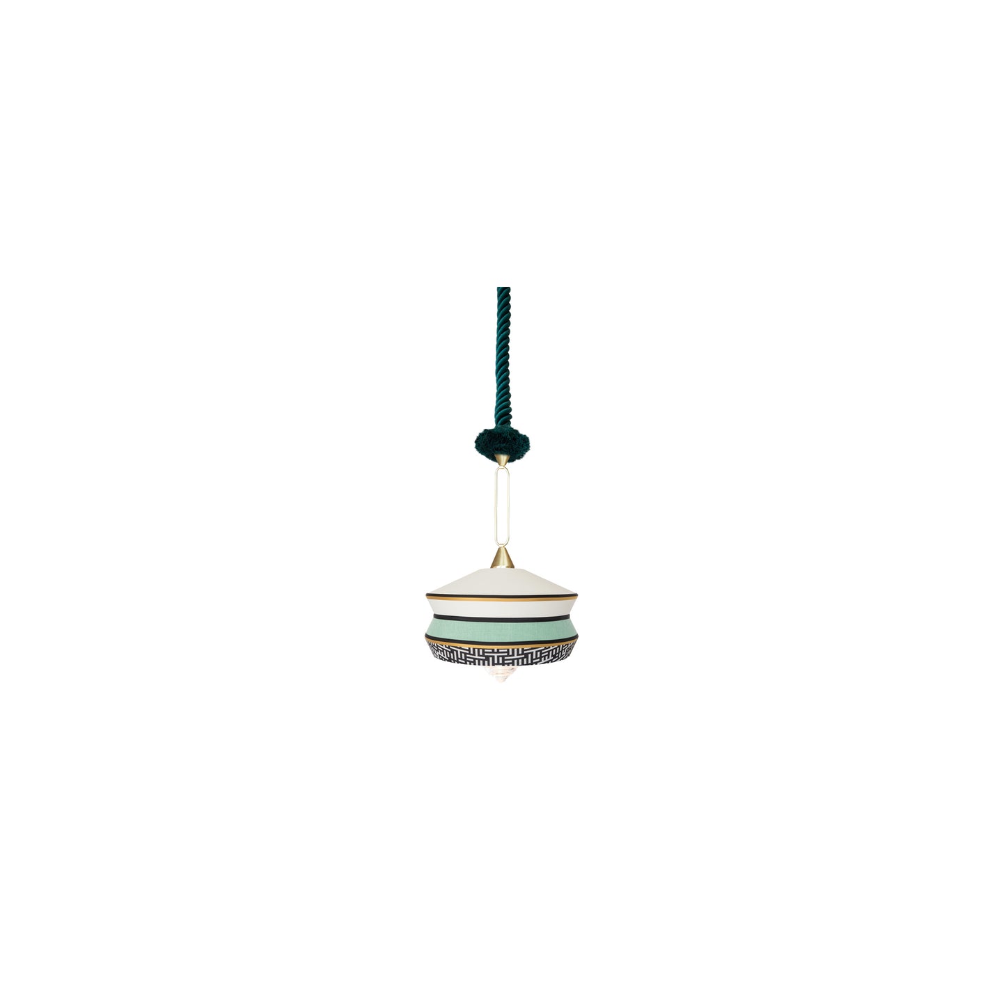 Calypso Antigua Transparent Glass Pendant with Precious Brass Ring