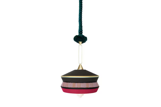 Calypso Antigua Transparent Glass Pendant with Precious Brass Ring