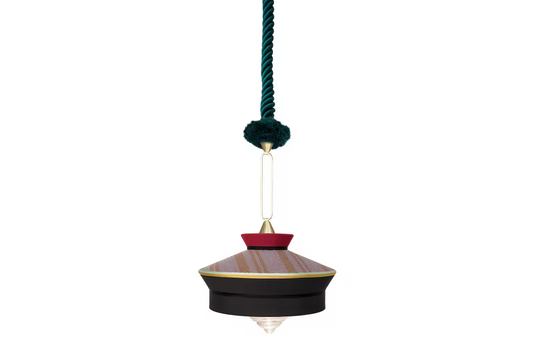 Calypso Martinique Transparent Glass Pendant with Precious Brass Ring