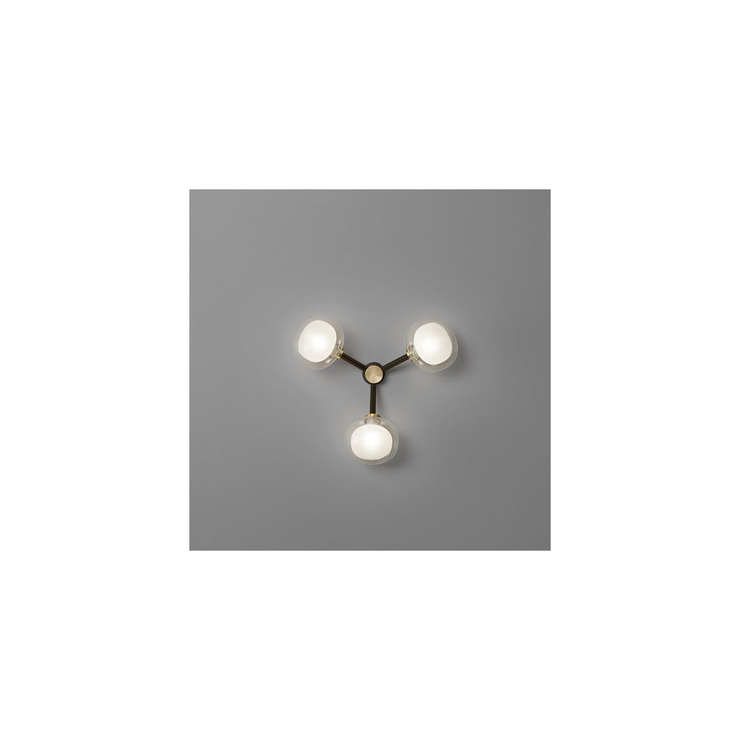 Nabila 3-Light Ceiling/Wall Lamp with Double Sided Borosilicate Glass