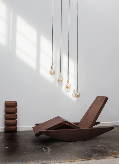 Voronoi I Tinted Glass Bulb with Brass Pendant