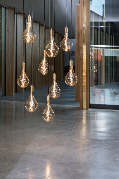Voronoi II Large Tinted Glass Bulb with Pendant