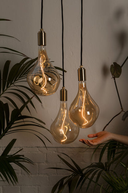Voronoi II Large Tinted Glass Bulb with Pendant