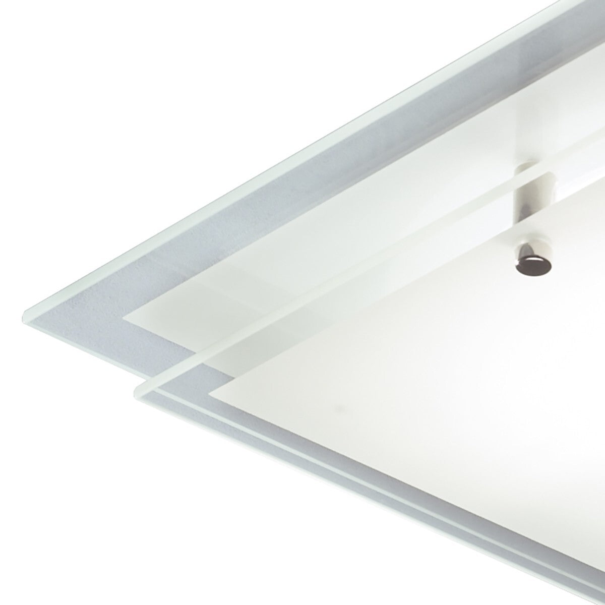 Frame Double Layered Glass Square Flush Mount