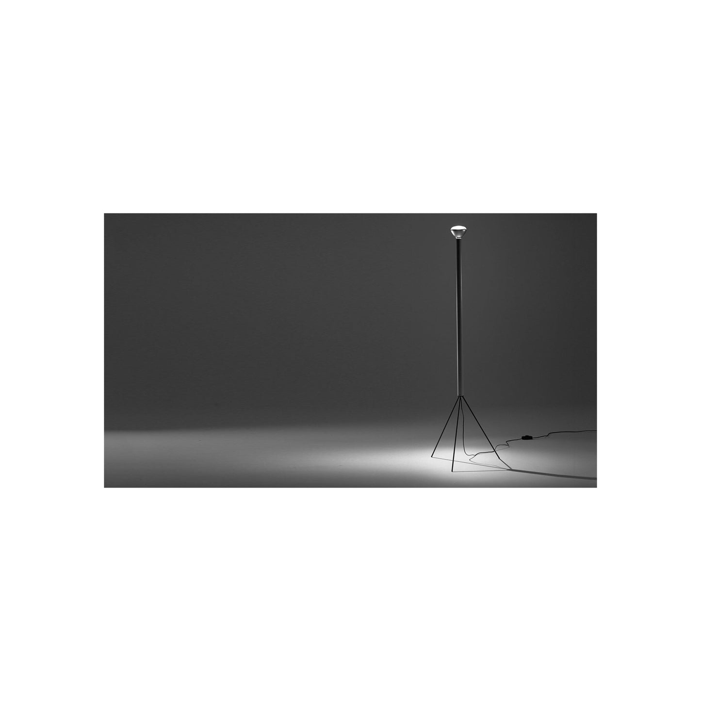 Luminator Anthracite Floor Lamp with Three Galvanized Metal Legs