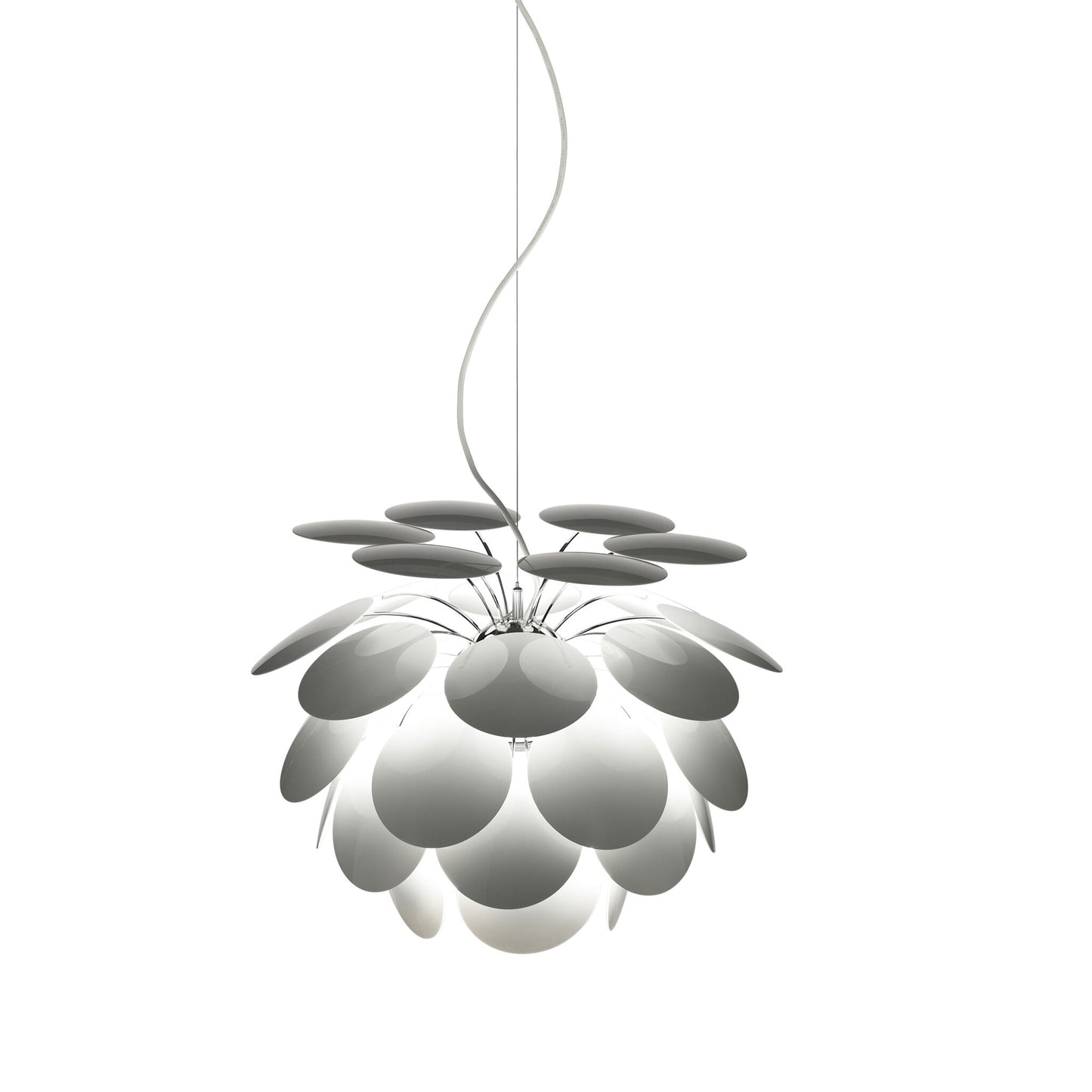 Discoco 53 Small Pendant with Opaque Discs On Chrome Sphere