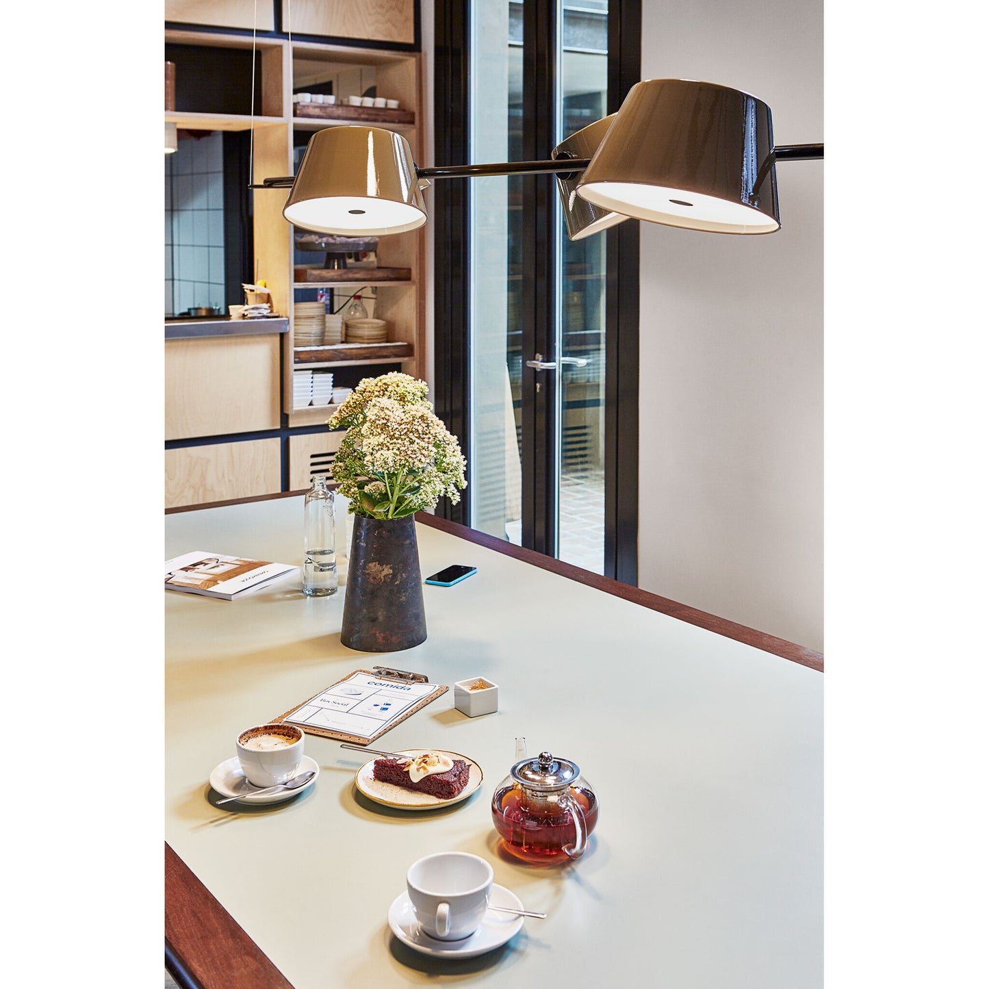 Tam Tam 6 Large Linear Pendant in Black