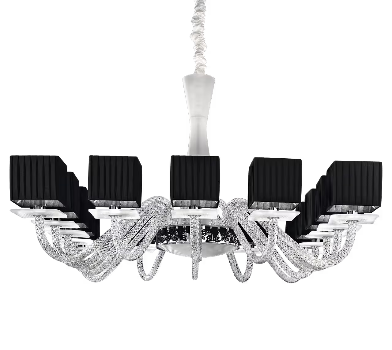 Metropolitan Twenty Light LED Chandelier with Fabric Shade