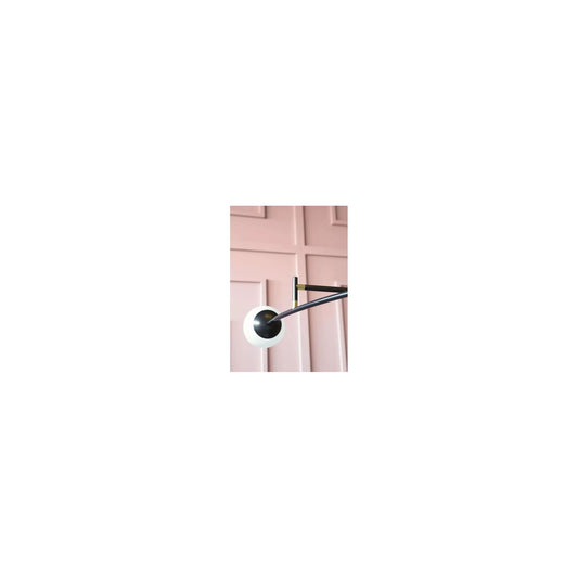 Arch White Glass Ceiling Lamp with Thin Metal Tubes
