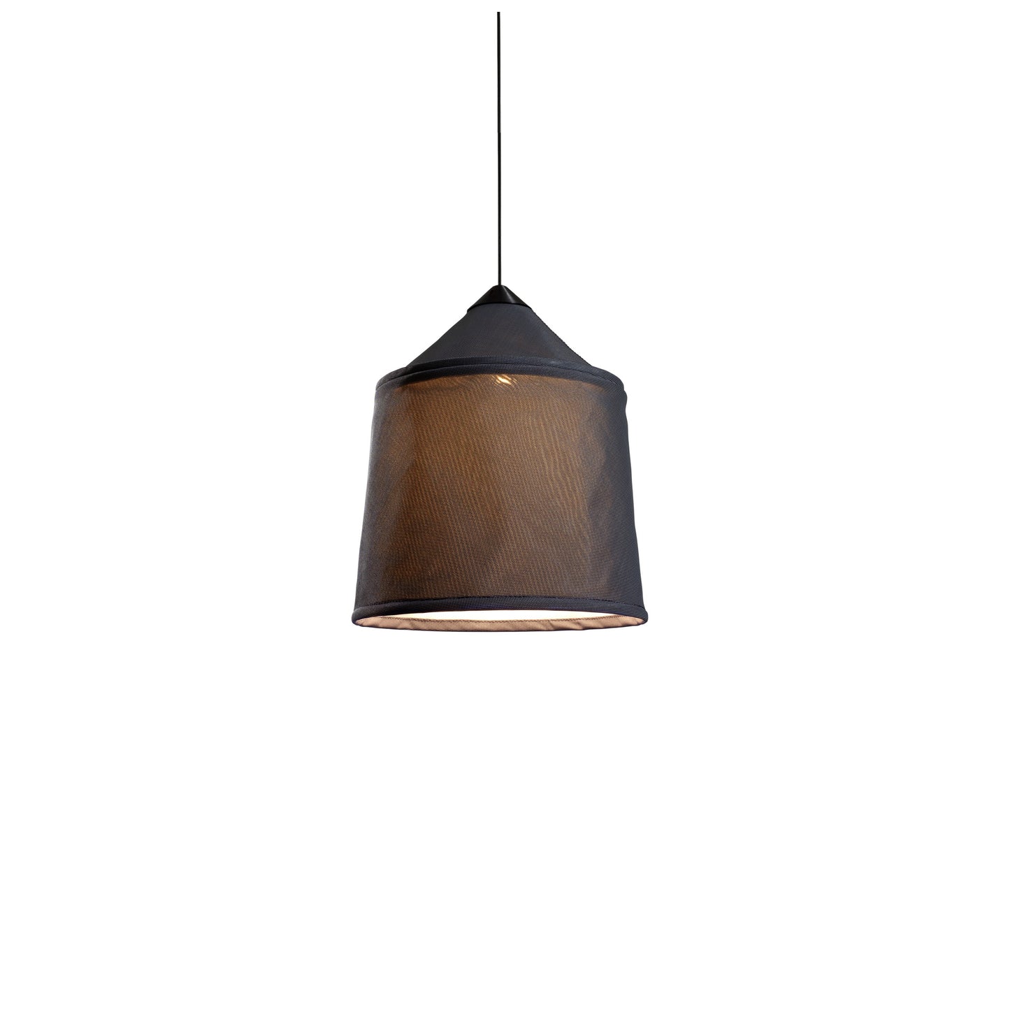 Jaima 43 IP65 Small Outdoor LED Pendant with Tapered Textile Shade