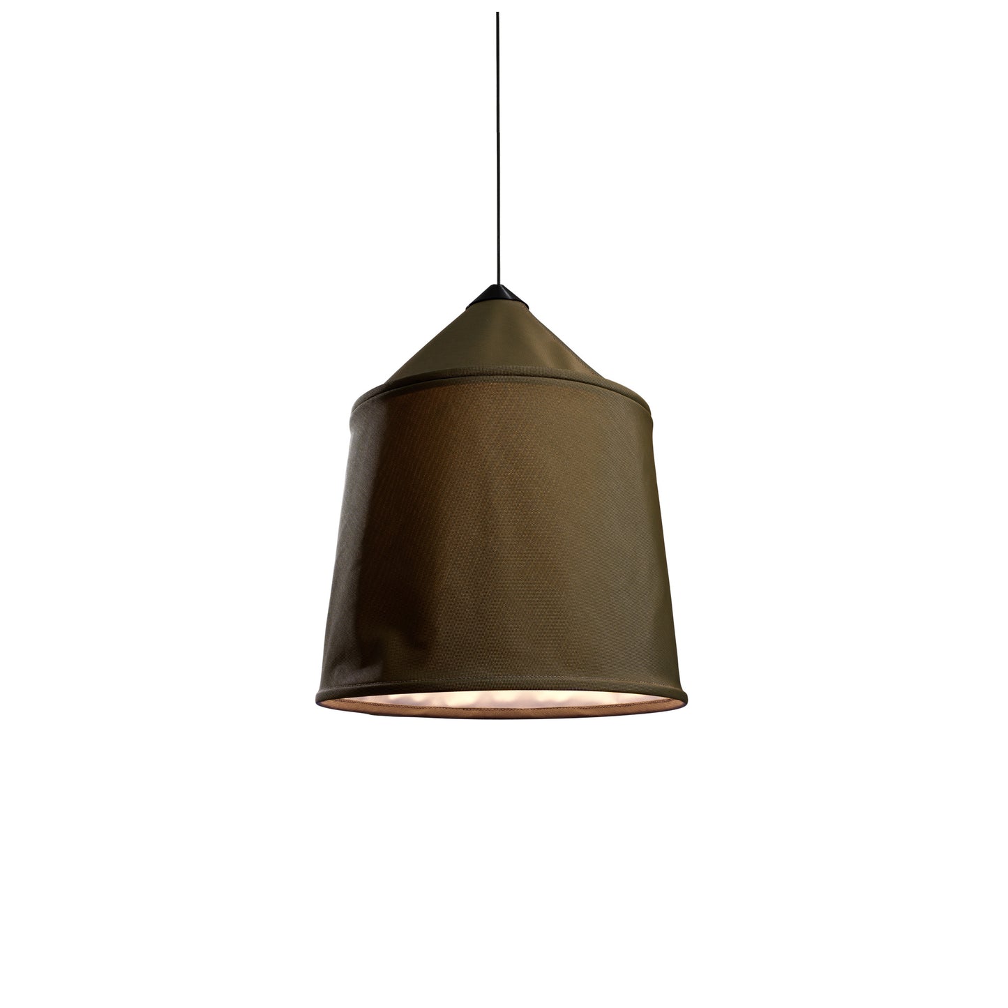 Jaima 54 IP65 Medium Outdoor LED Pendant with Tapered Textile Shade
