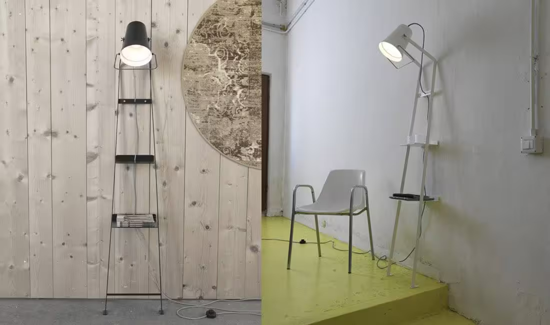 Alfred Metal Floor Lamp with Black Cable