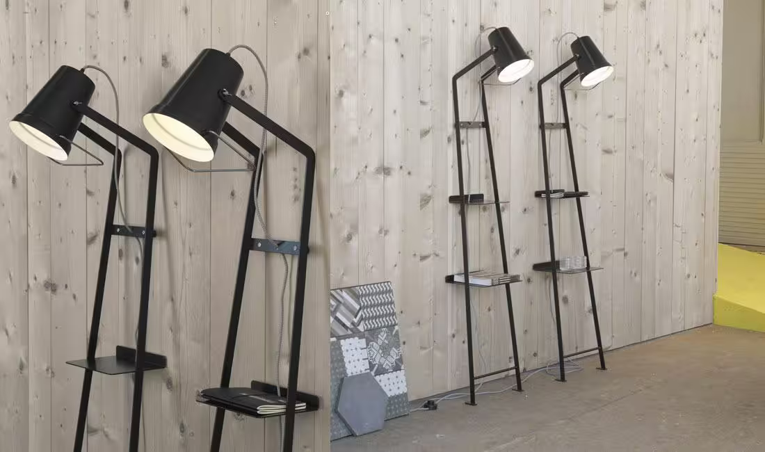 Alfred Metal Floor Lamp with Black Cable