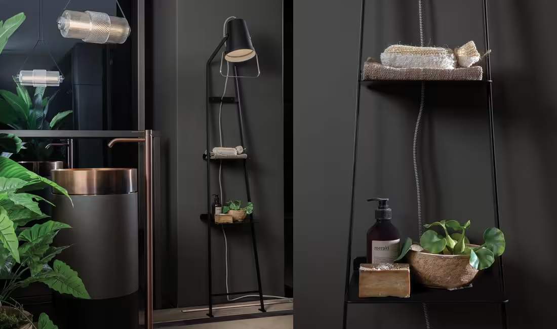 Alfred Metal Floor Lamp with Black Cable