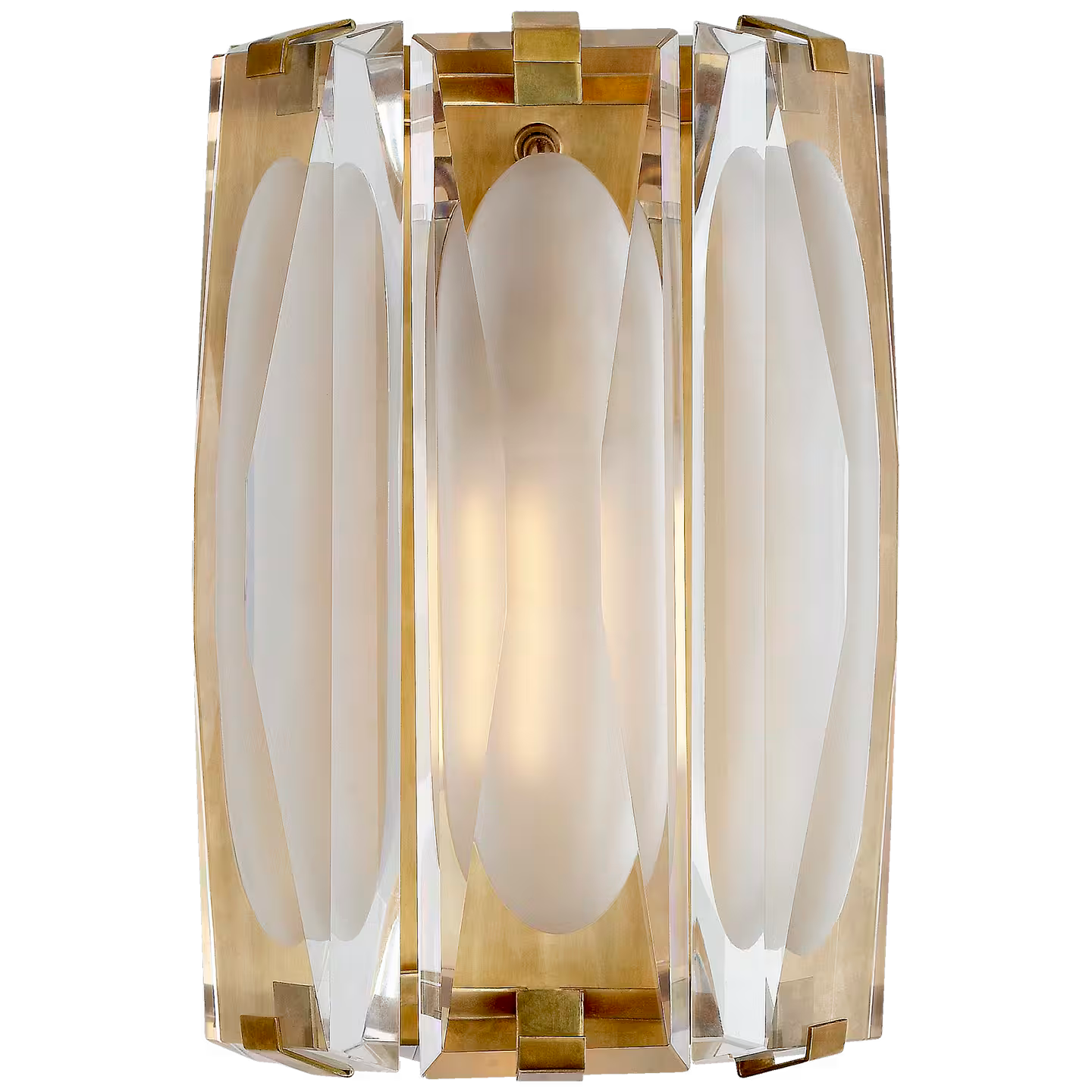 Castle Peak Large Etched Clear Glass Bath Sconce