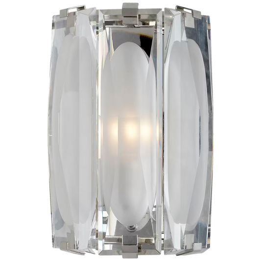 Castle Peak Large Etched Clear Glass Bath Sconce