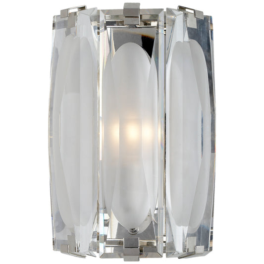 Castle Peak Large Etched Clear Glass Bath Sconce