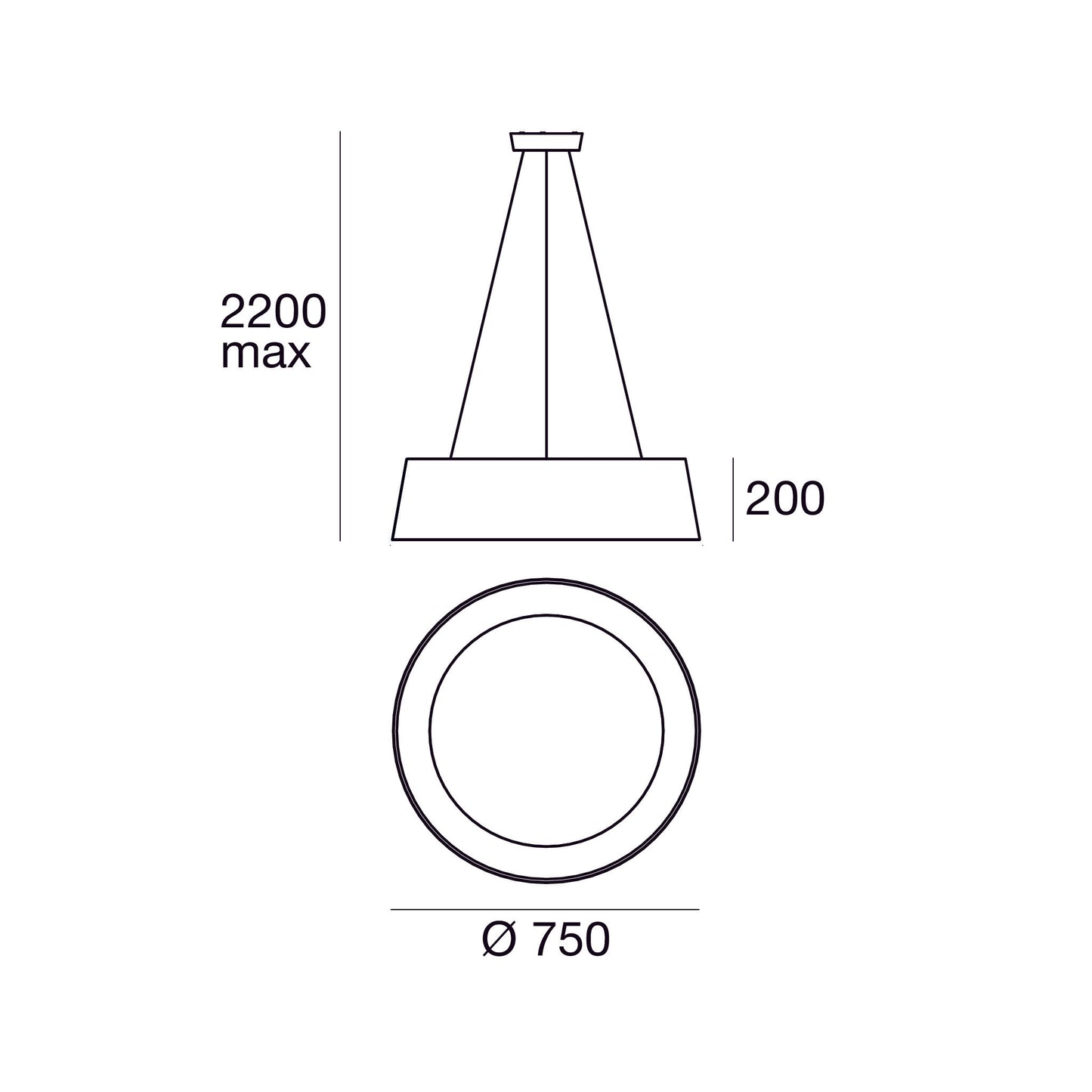 Oxygen P Large LED Round Pendant with Polyurethane Lampshade