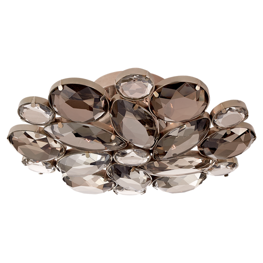 Lloyd Medium Smokey Crystal Round Flush Mount