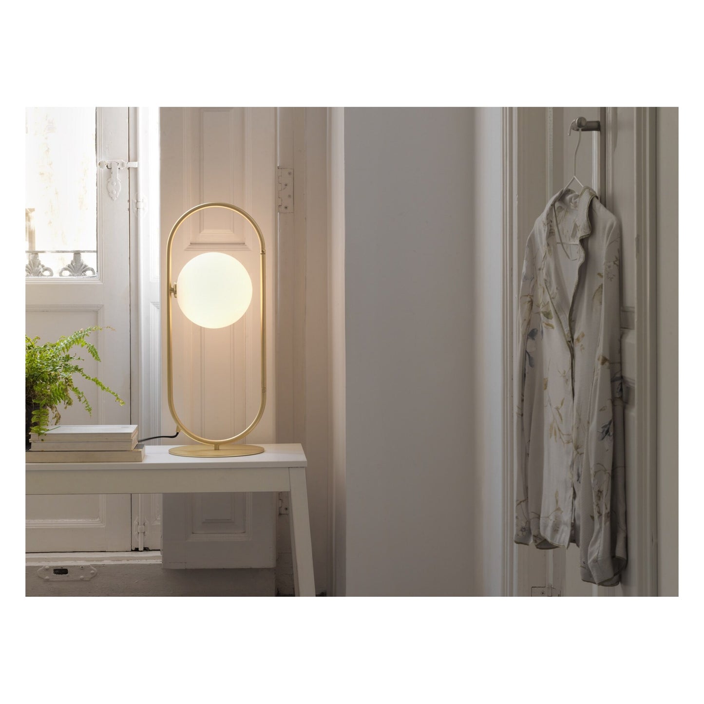 Abbacus Opal Glass Metal Desk Lamp