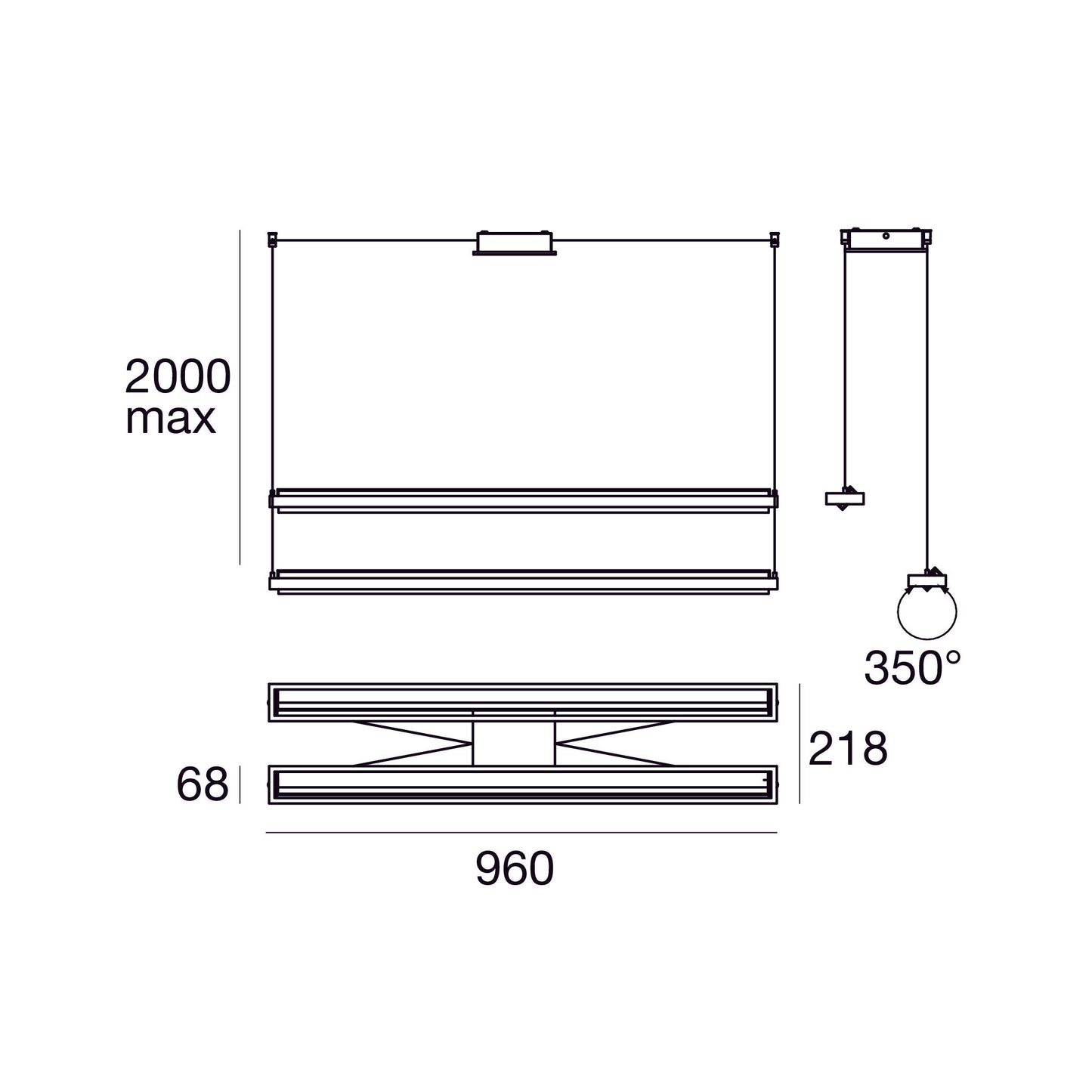 Tablet P2 Double LED Pendant