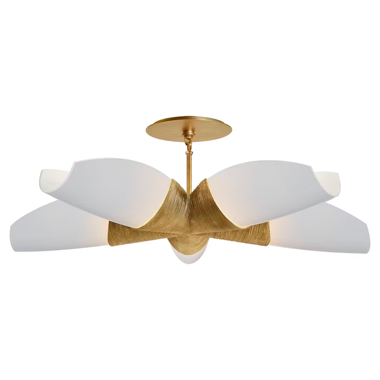 Utopia Medium White Glass Five-Arm Chandelier