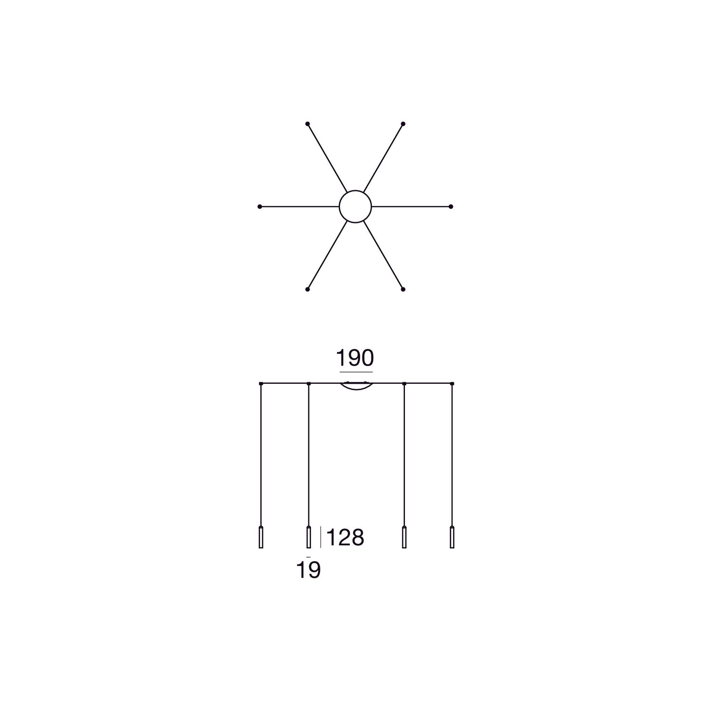 2nights P6 Six-Light LED Pendant