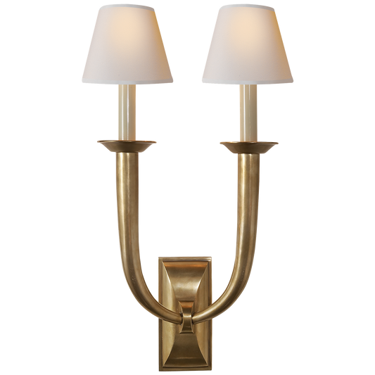 French Deco Horn Double Wall Light