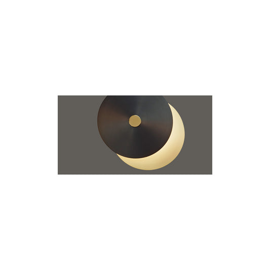 Eclipse XL Extra-Large LED Wall Light with Satin Brass & Satin Graphite Plates