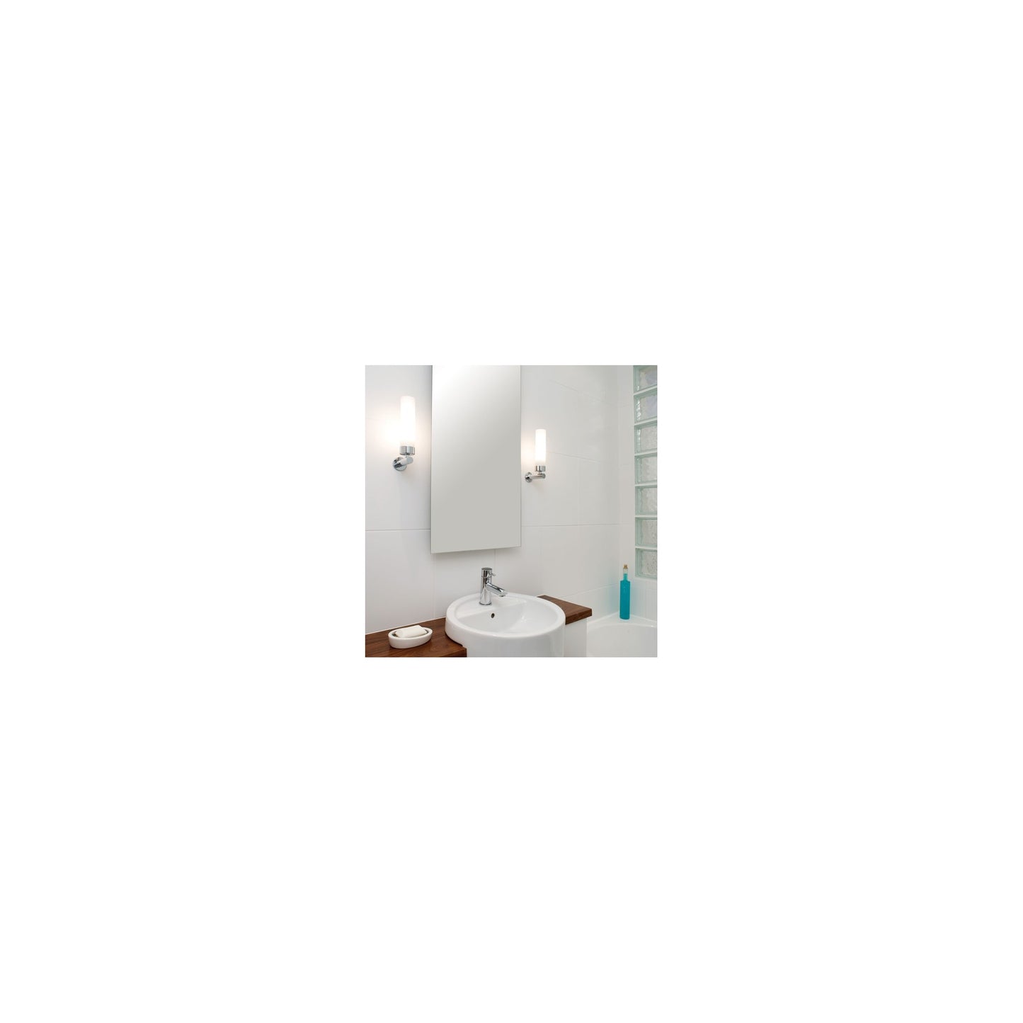 Tube 120 Wall Light Polished Chrome with Opal Glass