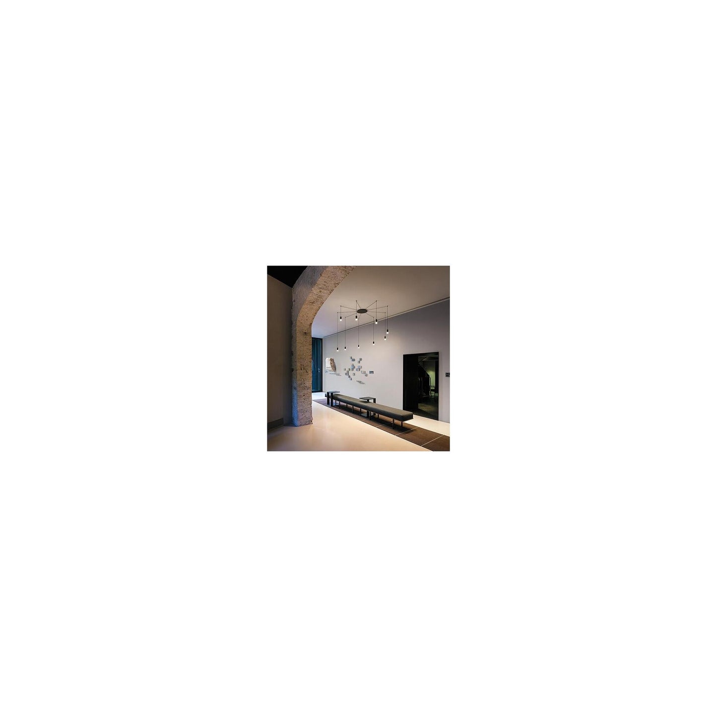 Wireflow FreeFrom 8-Light LED Pendant with Black Glass Diffuser