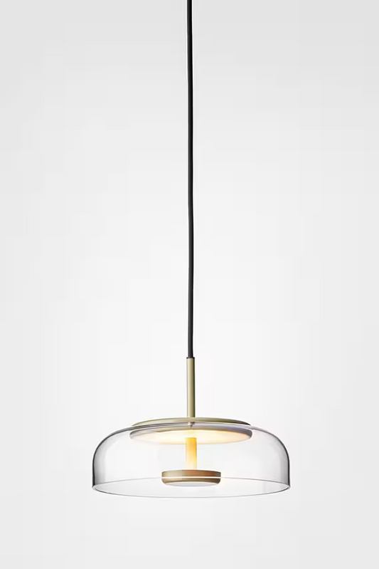 Blossi 1 Single Clear Glass LED Pendant with Nordic Gold Metal