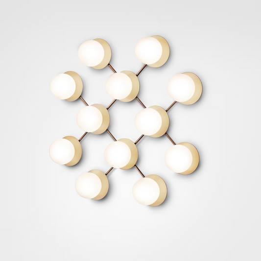 Liila 12 Wall or Ceiling Light with Nordic Gold Metal