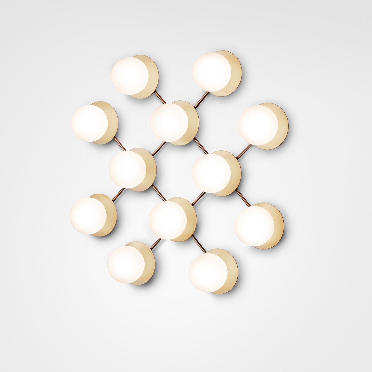 Liila 12 Wall or Ceiling Light with Nordic Gold Metal