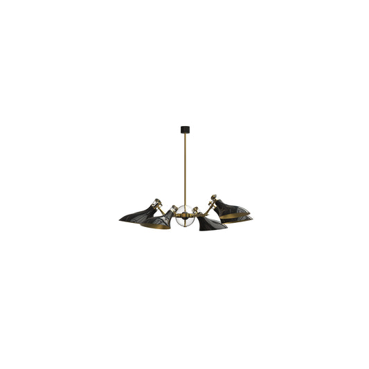 Colman Six-Light Chandelier with Gold & Lacquer Body