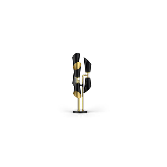 Colman Six-Light Up & Down Table Lamp with Gold & Lacquer Body