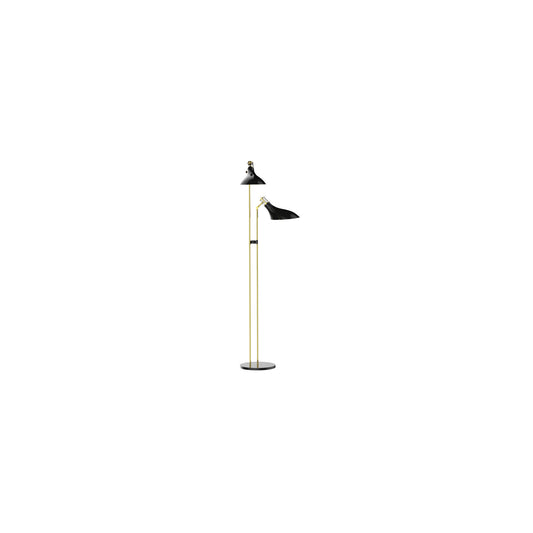 Colman Two-Light Floor Lamp with Gold & Lacquer Body