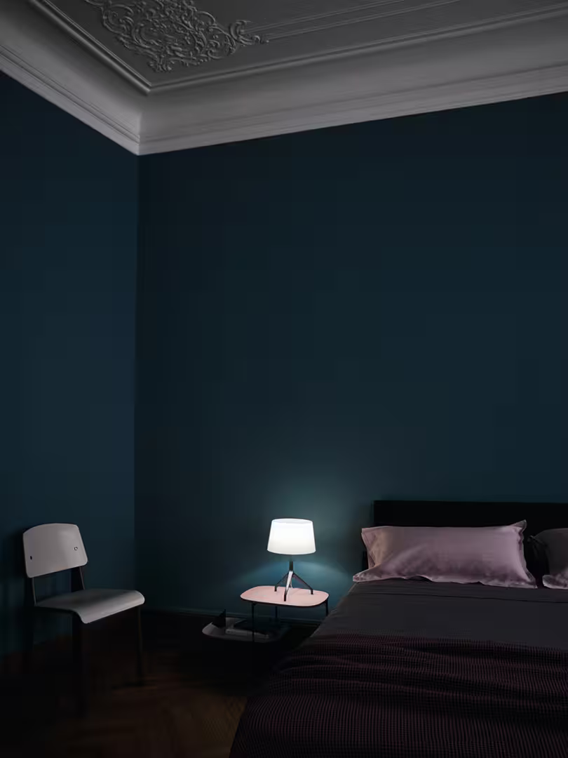 Lumiere Grande On/Off Black Chrome Table Lamp with Black Glass Diffuser