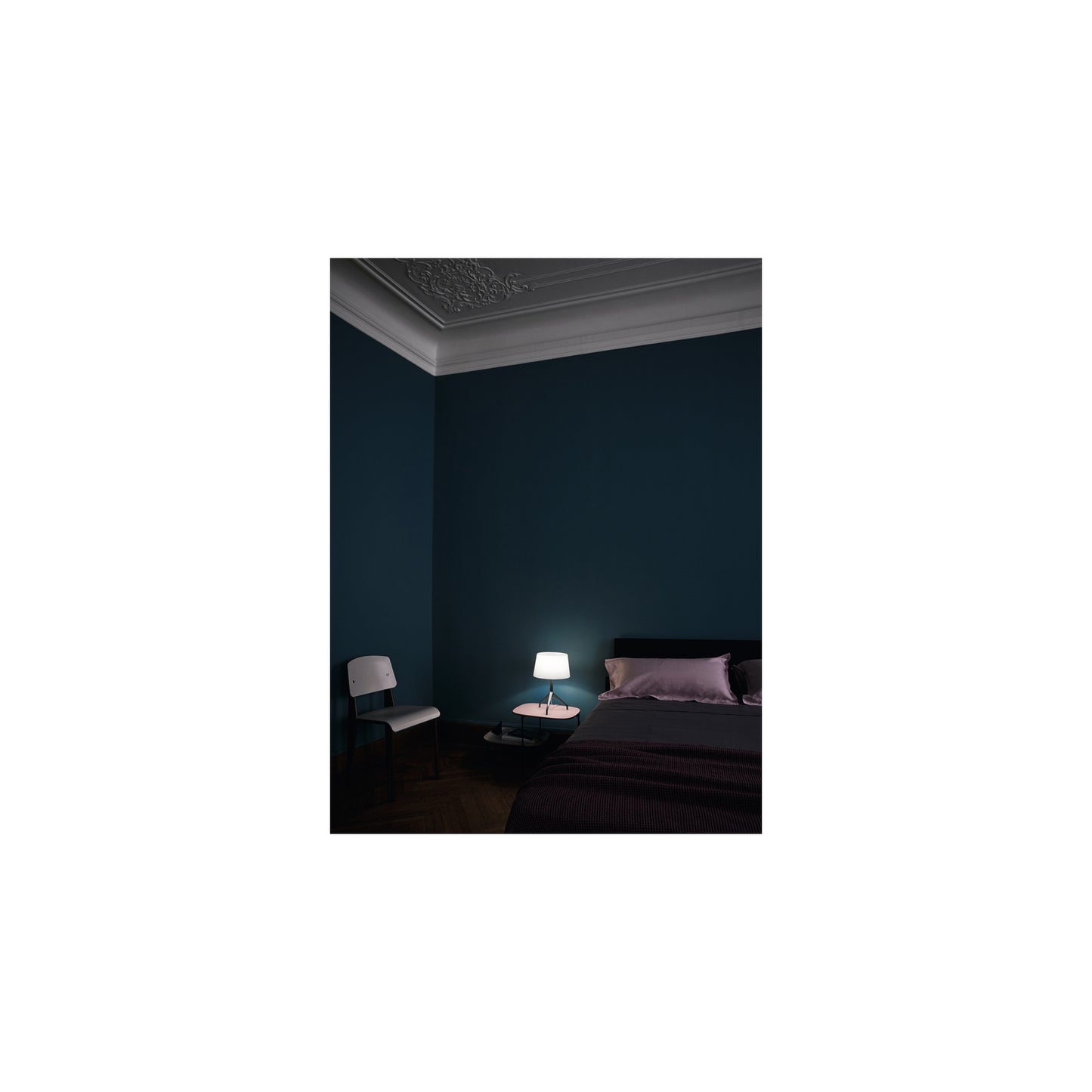 Lumiere Grande On/Off Black Chrome Table Lamp with Black Glass Diffuser