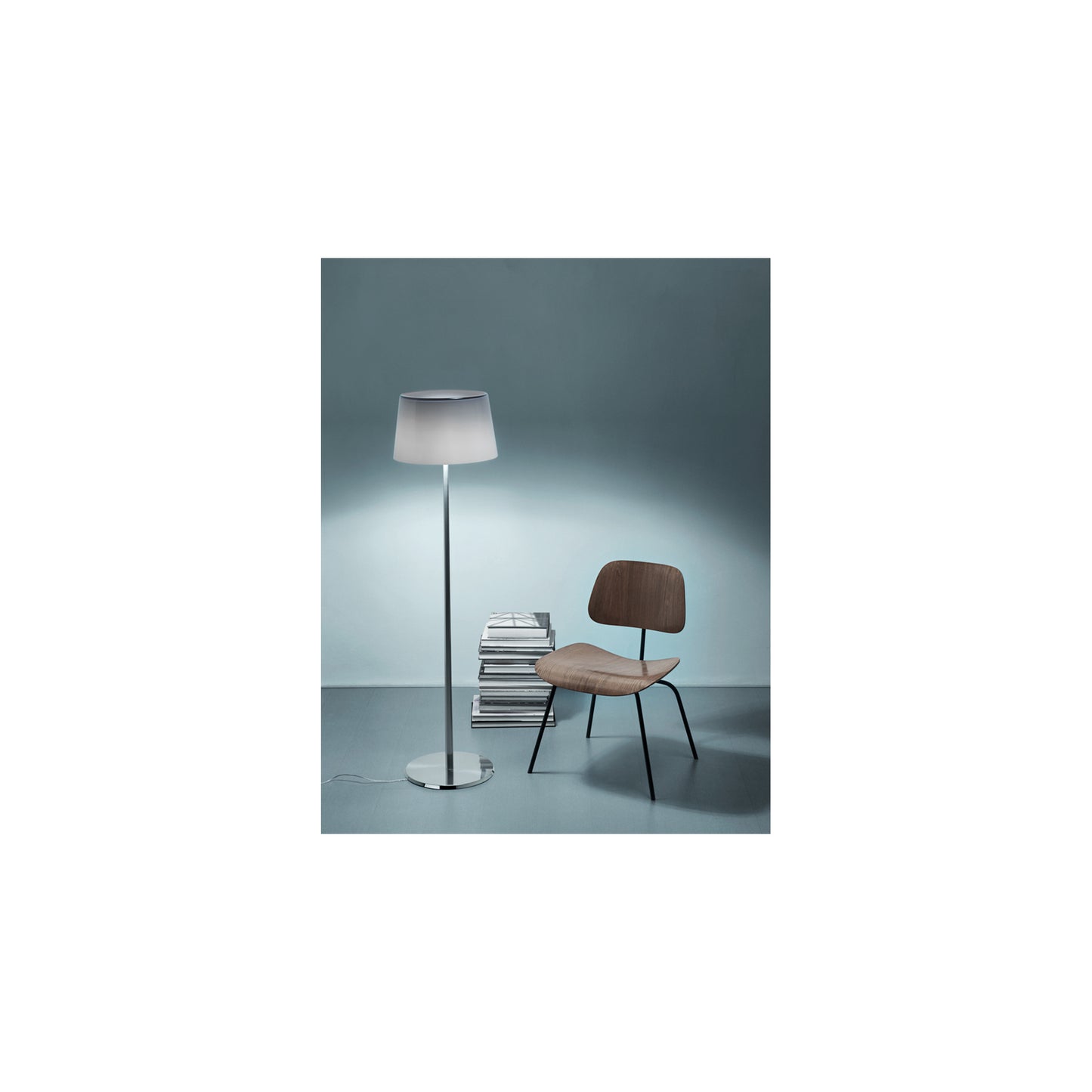 Lumiere XXL Extra-Large Aluminium Floor Lamp with Blown Glass Diffuser
