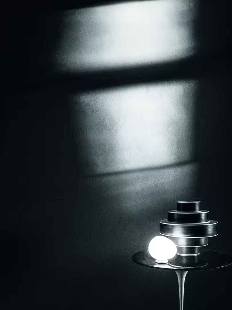 Gregg MIDI Table Lamp with Blown Glass & Coated Metal