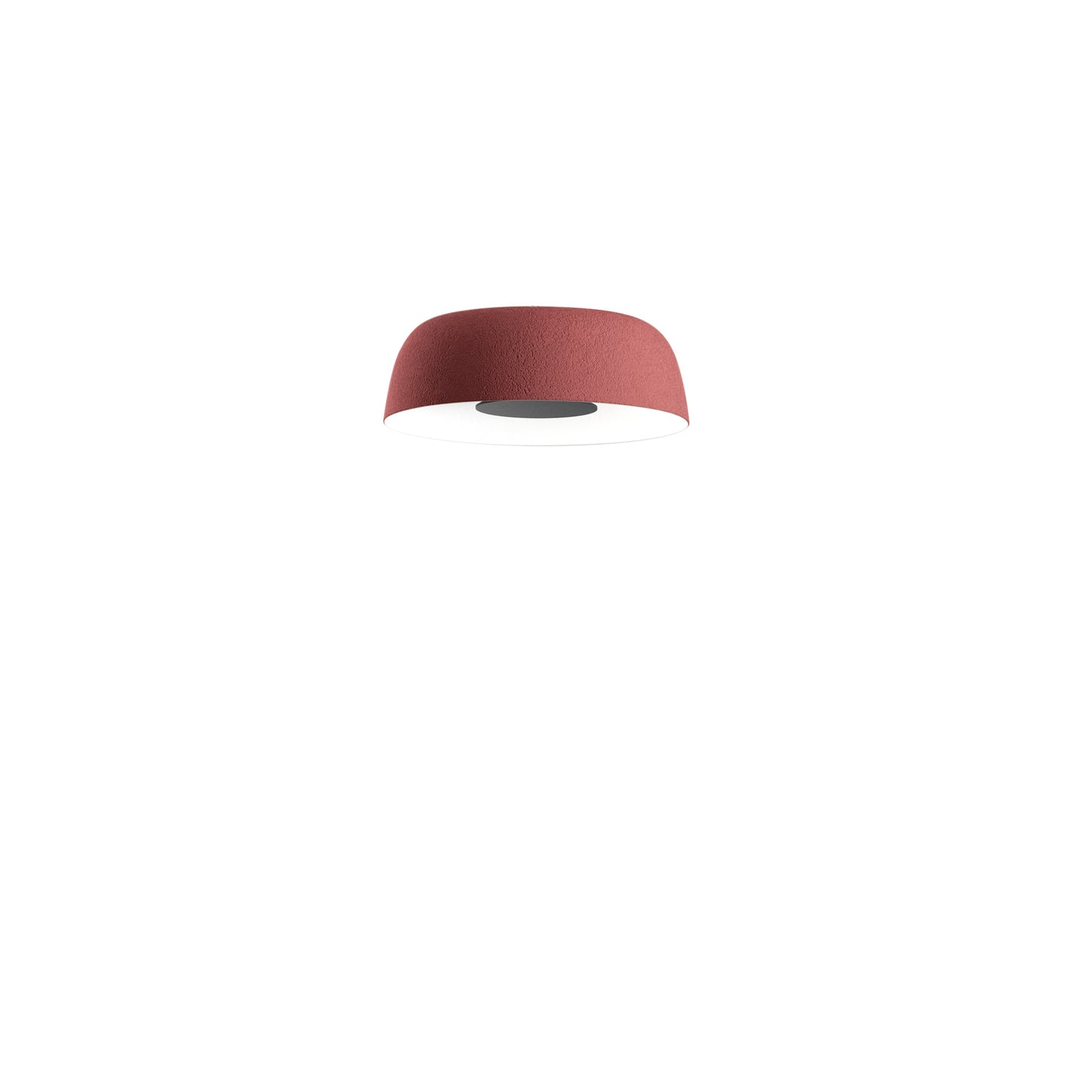 Djembe C 42.13 Small LED Ceiling Surface with Stone Texture Outer and smooth Satin White Inner