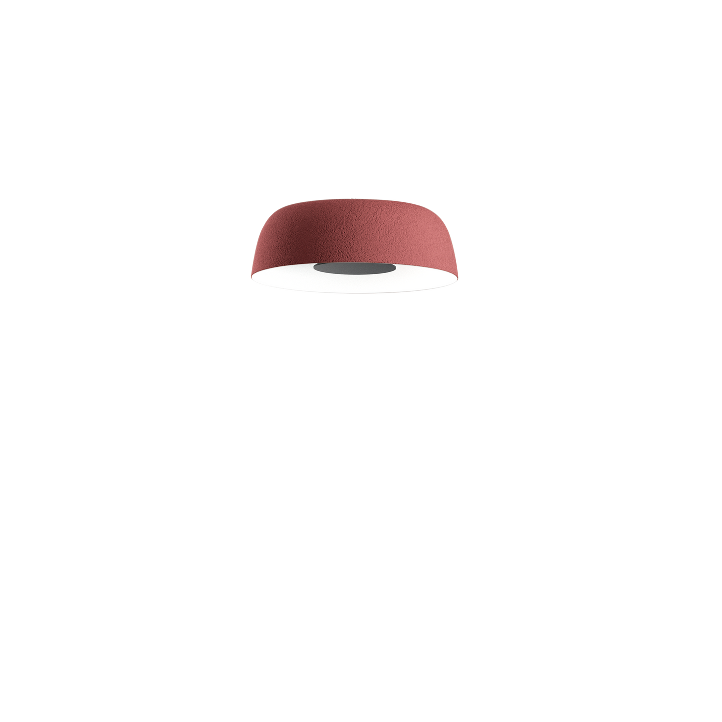 Djembe C 42.13 Small LED Ceiling Surface with Stone Texture Outer and smooth Satin White Inner