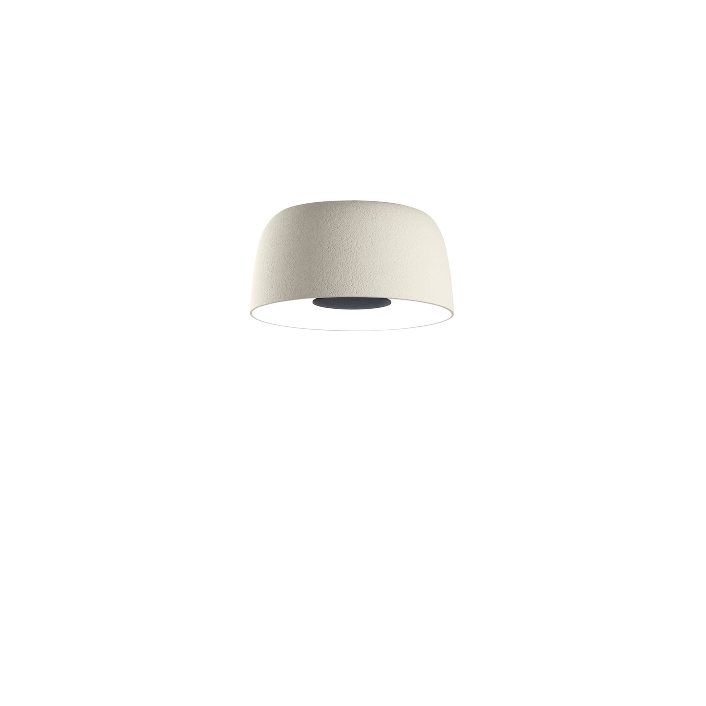 Djembe C 42.21 Medium LED Ceiling Surface with Stone Texture Outer and smooth Satin White Inner