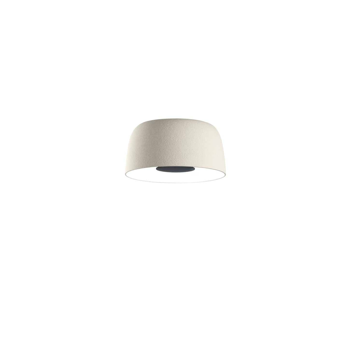 Djembe C 42.28 Large LED Ceiling Surface with Stone Texture Outer and smooth Satin White Inner