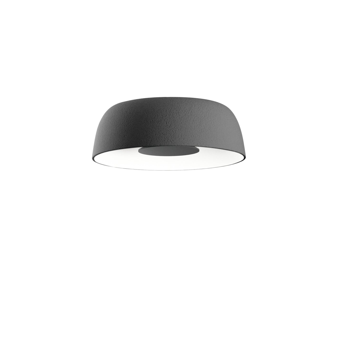 Djembe C 65.23 Small LED Ceiling Surface with Stone Texture Outer and smooth Satin White Inner
