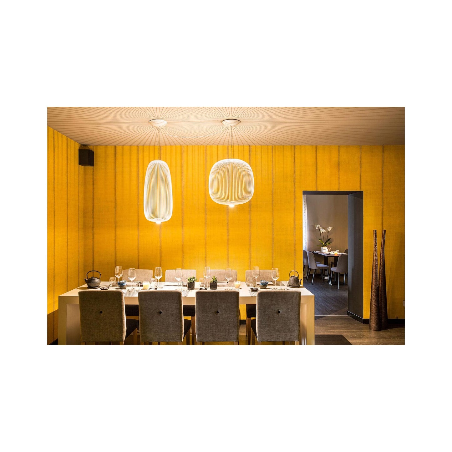 Spokes 2 LED Pendant with Varnished Steel & Aluminium