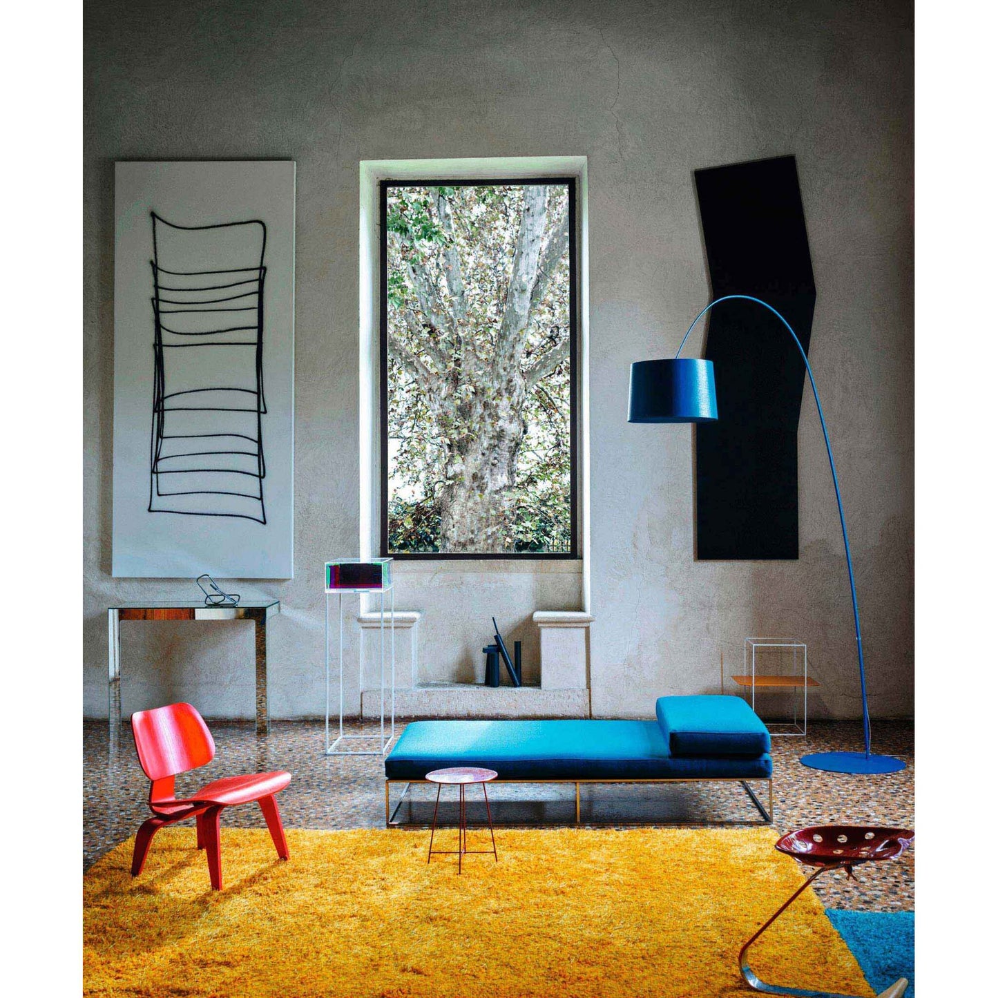 Twiggy Arched Line Floor Lamp with Coated Metal & Aluminium