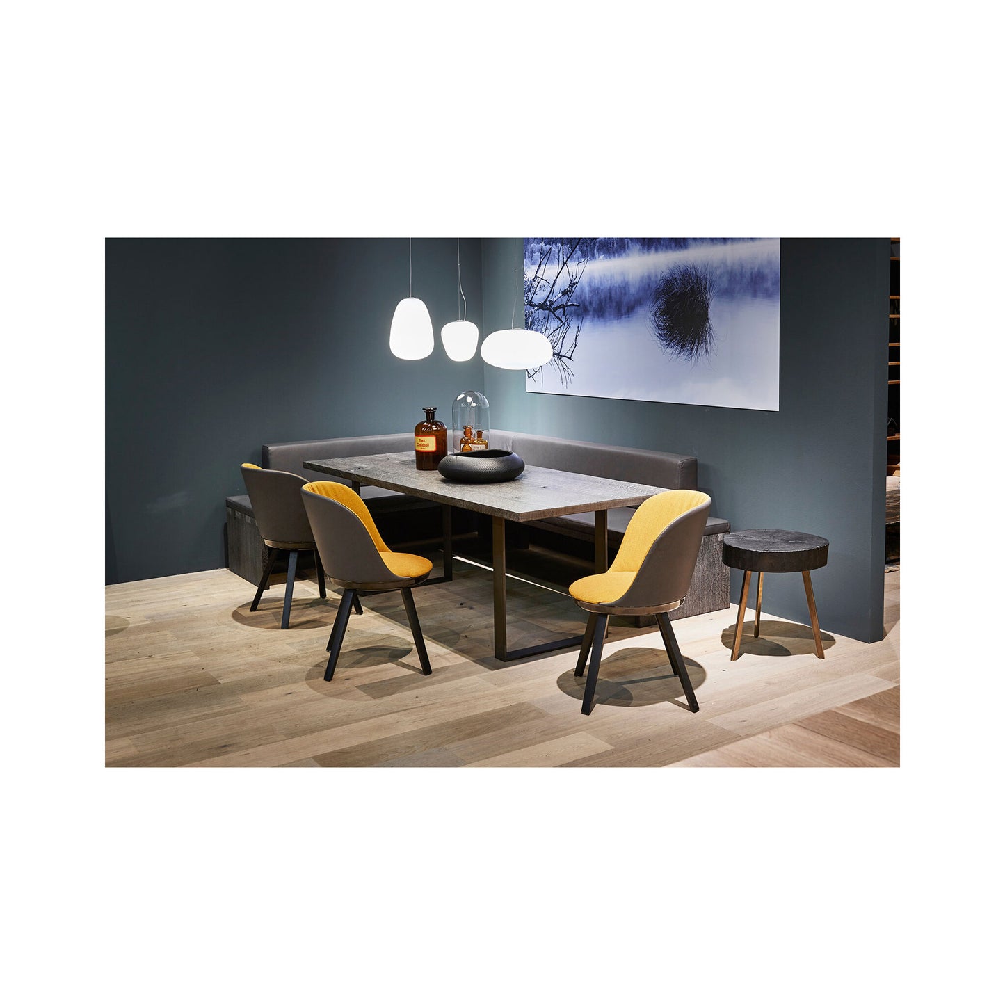 Rituals 1 Blown Glass Pendant with Lacquered Metal