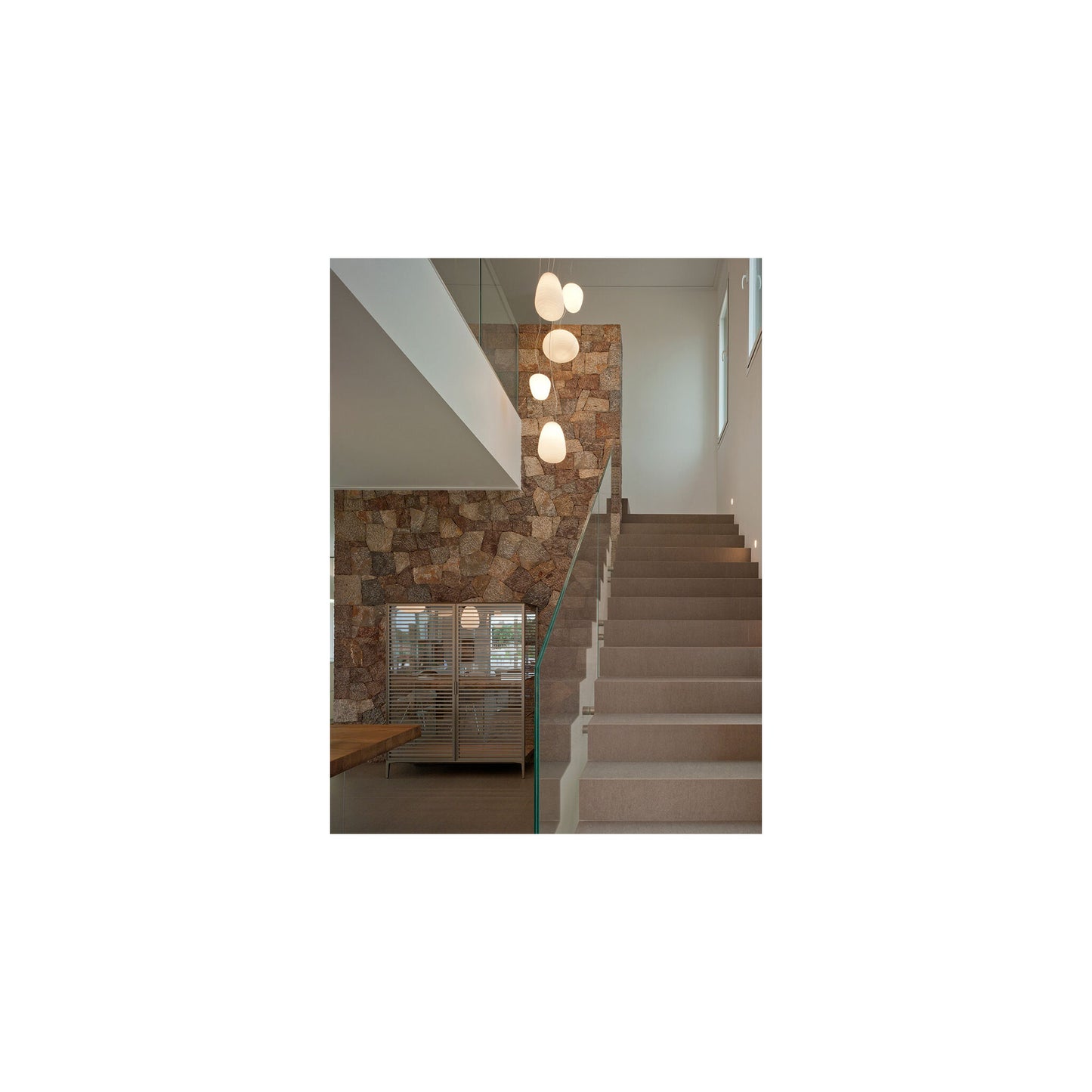 Rituals XL Blown Glass Pendant with Lacquered Metal